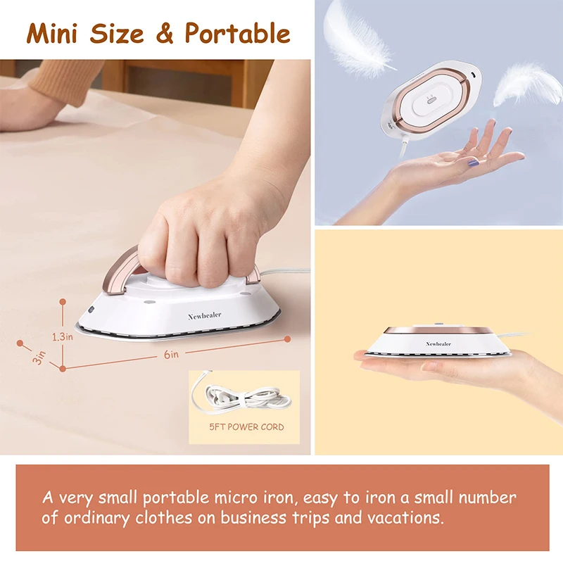 Mini Iron for Clothes 110V/220V Dual-Voltage 30S Preheating Portable Ironing Iron Dry Travel Iron 4