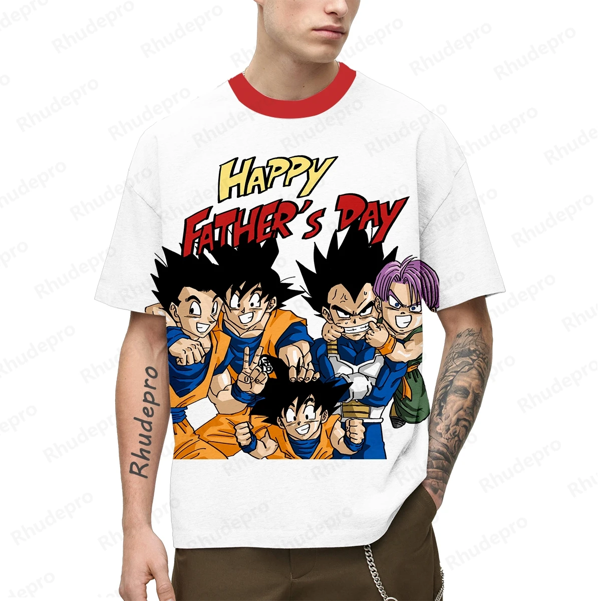 

Мужская футболка, яркая короткая японская аниме трендовая футболка Goku 2024, топы большого размера, новинка 110-6XL, аниме базовый рукав Super Saiya