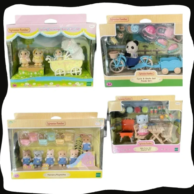 New Sylvanian Family Anime Girl Figures Cute Plushies Kindergarten Series Play House Room Decoration Gift For Kids Toys
