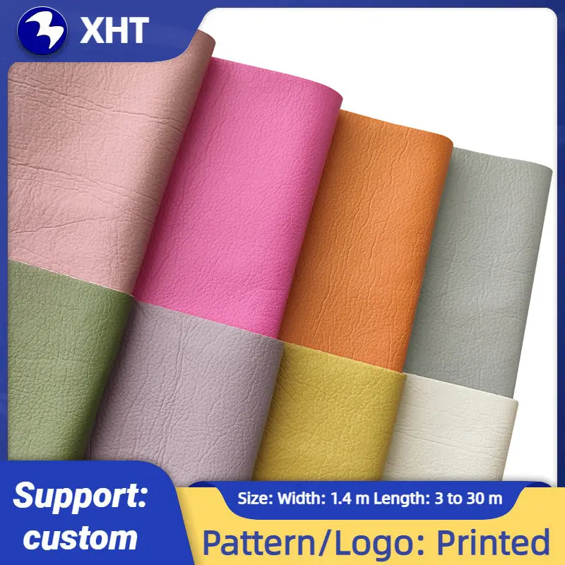 

30*135cm XHT-412210 Super Soft Lichee Grain Pattern Elastic Knitted Backing Synthetic Leather for Making Bag Sofa Tote Earring