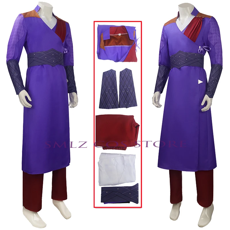 

Anime Gale Cosplay Game Costume Gate 3 Purple Uniform Top Coat Pants Set Halloween Party Role Play Clothes for Men