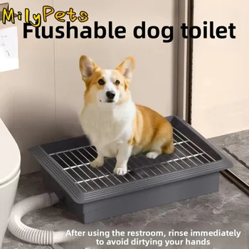 Toilette Portatile per Cani Anti-Schizzi e Lavabile, Vassoio Antiscivolo e Impermeabile per Cuccioli, Toilette per Addestramento Cani da Interno
