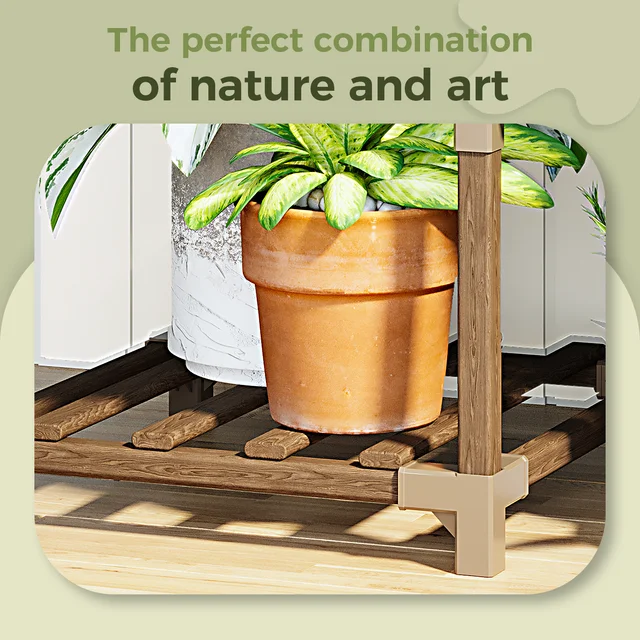 Tall Wood Plant Stand 5