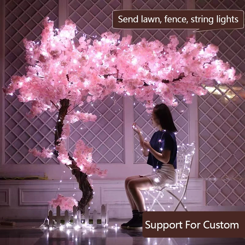 Artificial Cherry Blossom Tree Peach Banyan Tree Handmade Indoor Outdoor Home Office Party Wedding Reception Center Decoration