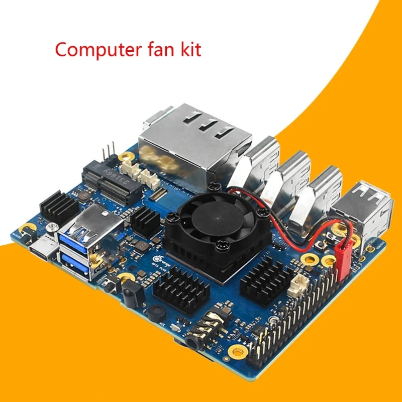 Quiet Aluminum Base Heatsink with Fan for Orange pi 5 Plus Development Board Heat Sink Running Smoothly Cooler Radiators development board raspberry pi cooler chipset cooler