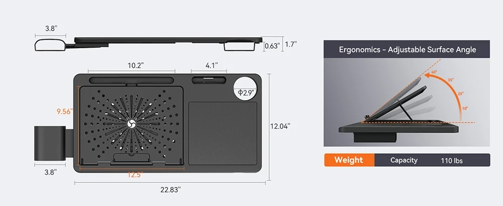 NEWTRAL LAPD Detachable Workstation Desktop for MAGICH003/MAGICH-BP/MAGICH-BPRO、NT001/NT002 Ergonomic Chair