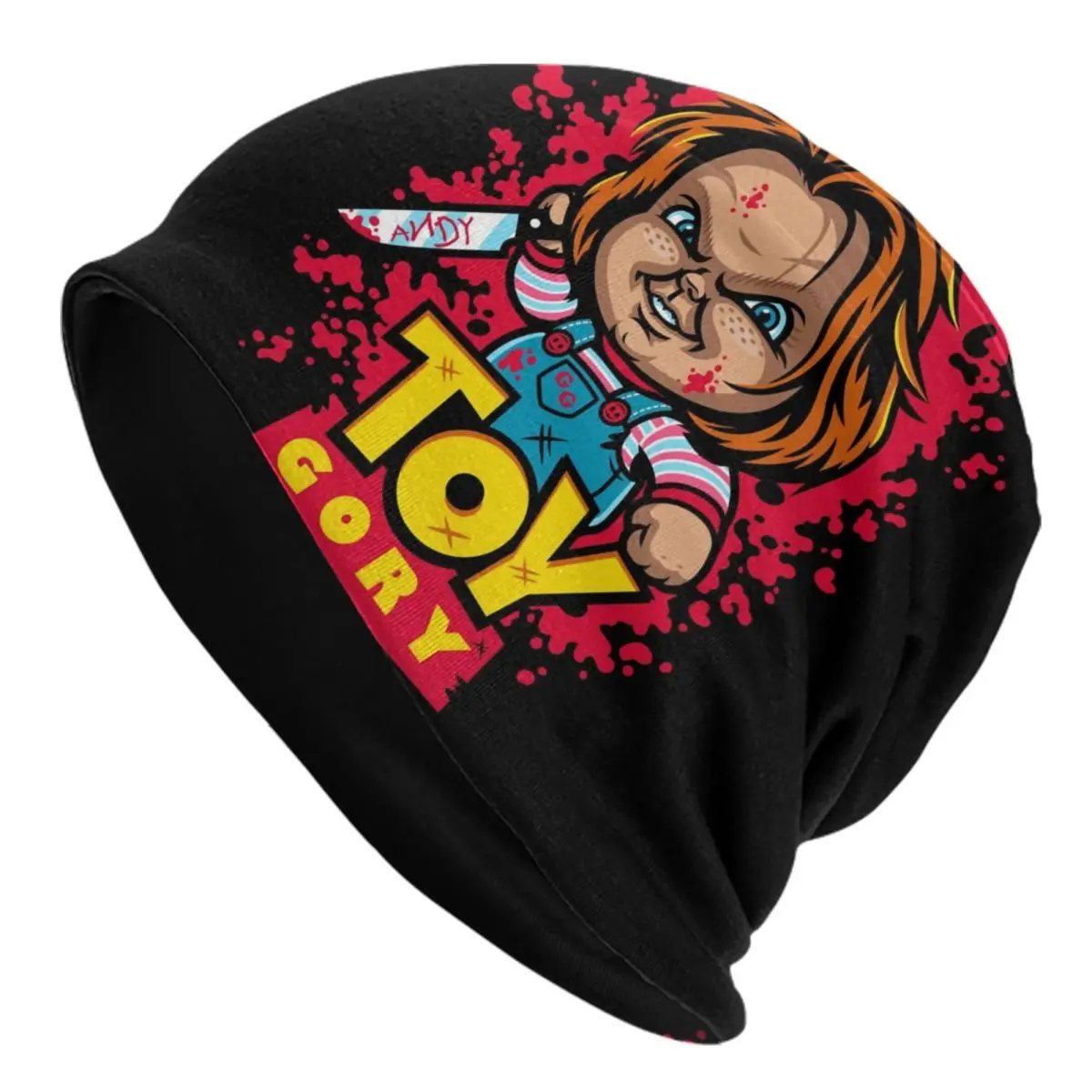 

Child's Play Toy Gory Bonnet Hats Hip Hop Knit Hat For Women Men Winter Warm Chucky Chibi Halloween Skullies Beanies Caps