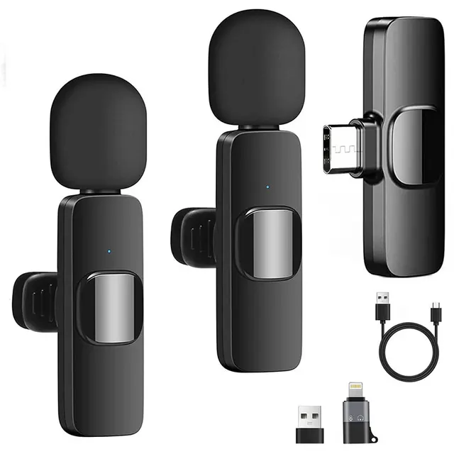 Wireless Mini Lapel Microphone Lavalier Mic For Pc Iphone Android Mobile
