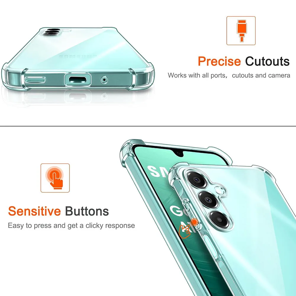 Phone Case Shockproof Soft Case Samsung Galaxy A16 A06 A26 A36 A56 A15 A25 A35 A55 A05s A54 A34 A14 A04s Luxury Silicone Clear Cover