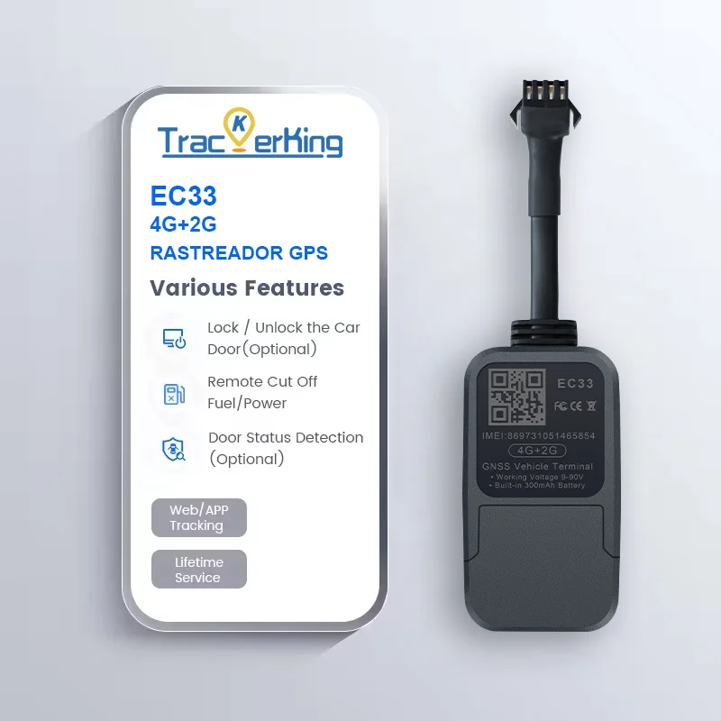 GPS Tracker 2units TrackerKing EC33 4G+2G Mini GPS M&oacute;dulo Quectel J16 Rastreador Support USB Configure With 300mAh Battery