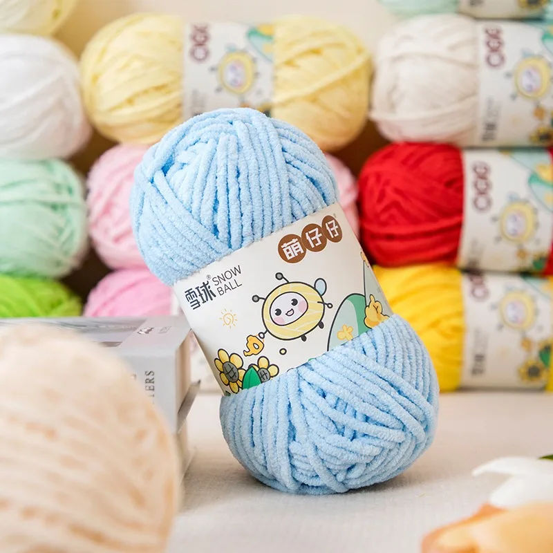 100g/Ball Soft Chenille Yarn for DIY Knitting 5mm Thick Warm Chunky Crochet Yarn Thread Perfect for Blankets Scarves Plush Toys 2