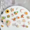 Random Mixed Orange Series Flower Butterfly Nail Charms 3D Resin Sunflower Bear Bow Nail Art Decorations Manicure DIY Supplies 3