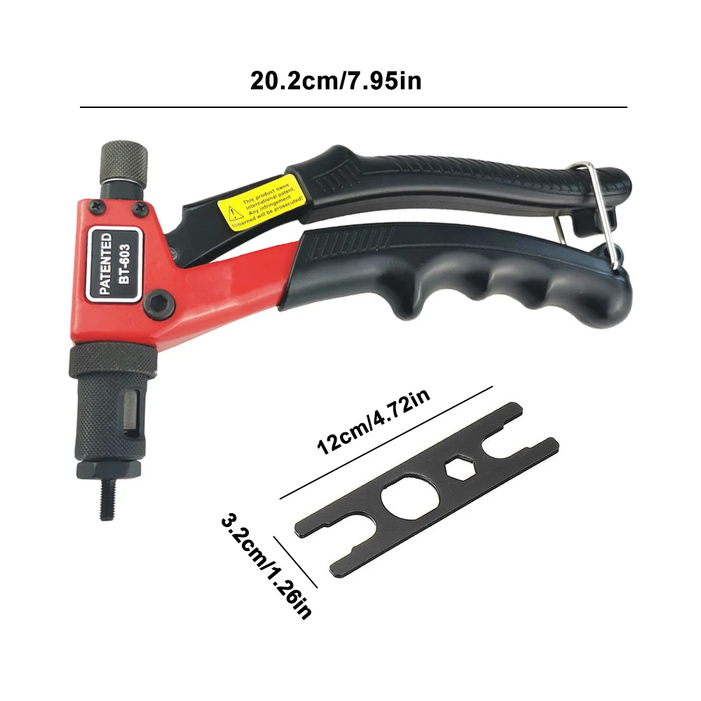 Allsome BT-603 Manual Riveter Gun Hand Rivet Tool Kit Rivet Nut Setting Tool Nut Setter M3/M4/M5/M6 3