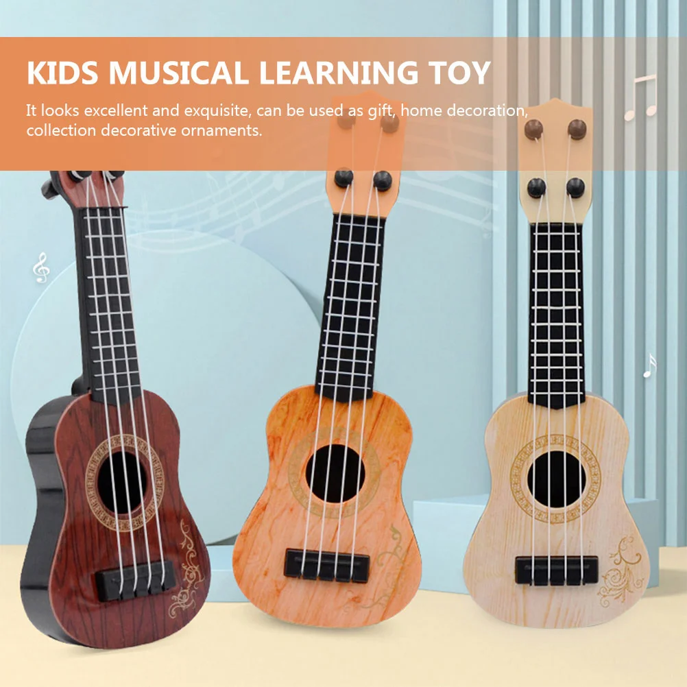 2 Pcs Mini Ukulele Kids Guitar Toy Gift Instrument Family Reunion Gifts for Plastic Toddler Model