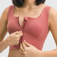 Lemon Front Zipper Full Coverage Running Workout Gym Bras Women Shockproof Naked Feel Fitness Training Sports Bra Crop Tops Vest 1