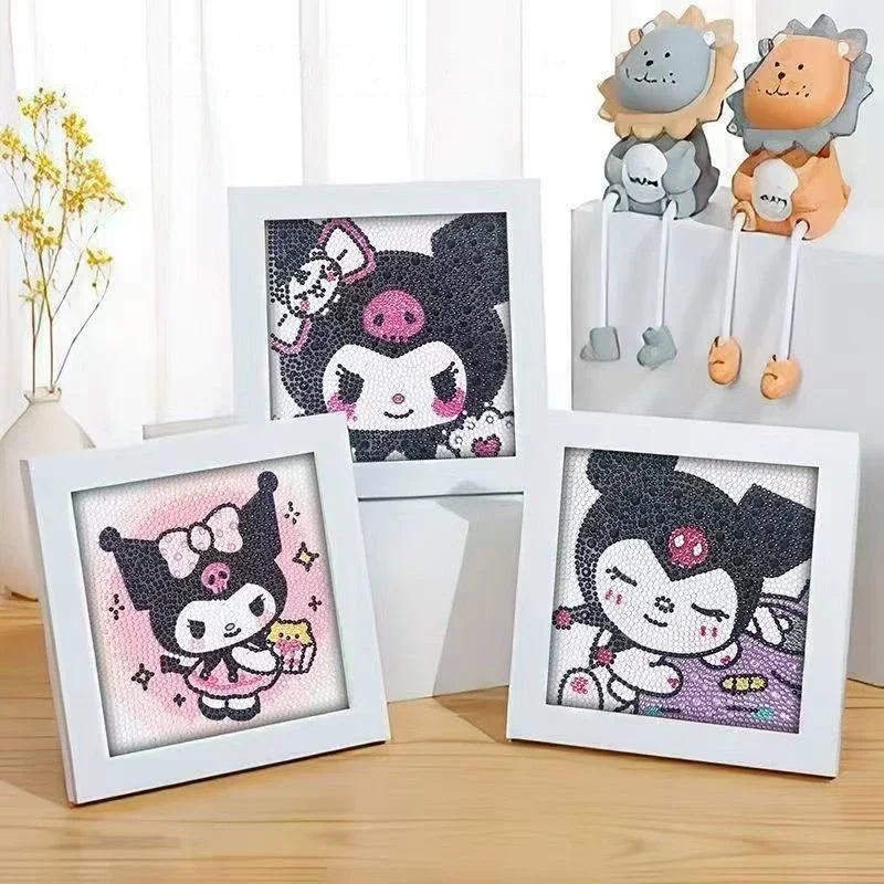 

Sanrio 5D Diamond Painting Cartoon Hello Kitty Kuromi Anime DIY Round Diamond Painting Room Decorations Kids Birthday Gifts