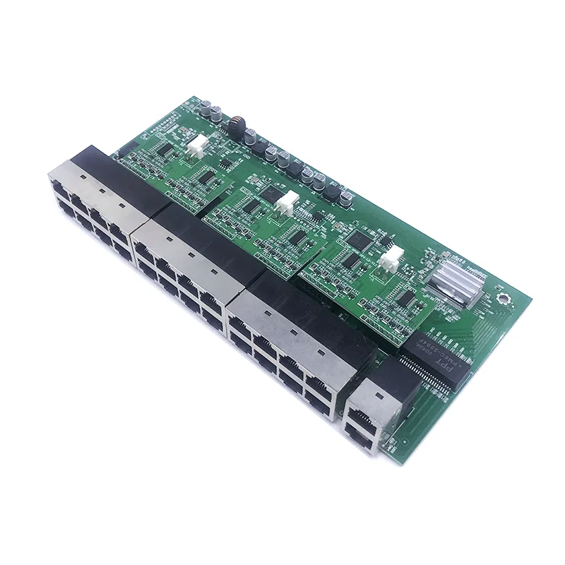 업링크 NVR 포트 스위치 모듈, 24 포트, 10/100M POE, 48V(300W-400W), 802.3AT/AF 스위치, 2 1000M
