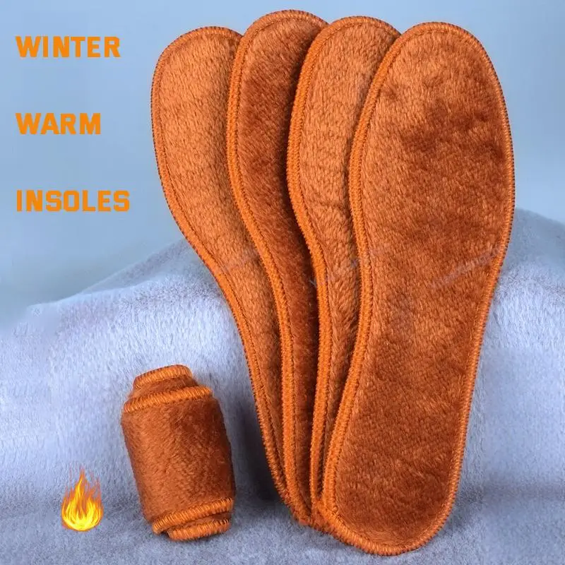 NEW Winter Plush Warm Insole for Shoes Thicken Snow Boots Shoe Sole Thermal Insert Sports Running Insoles Men Woman_voghion.com