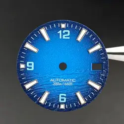 Sea Style Luminous Watch Dial - 28.5mm High Quality - No Logo (Blue)