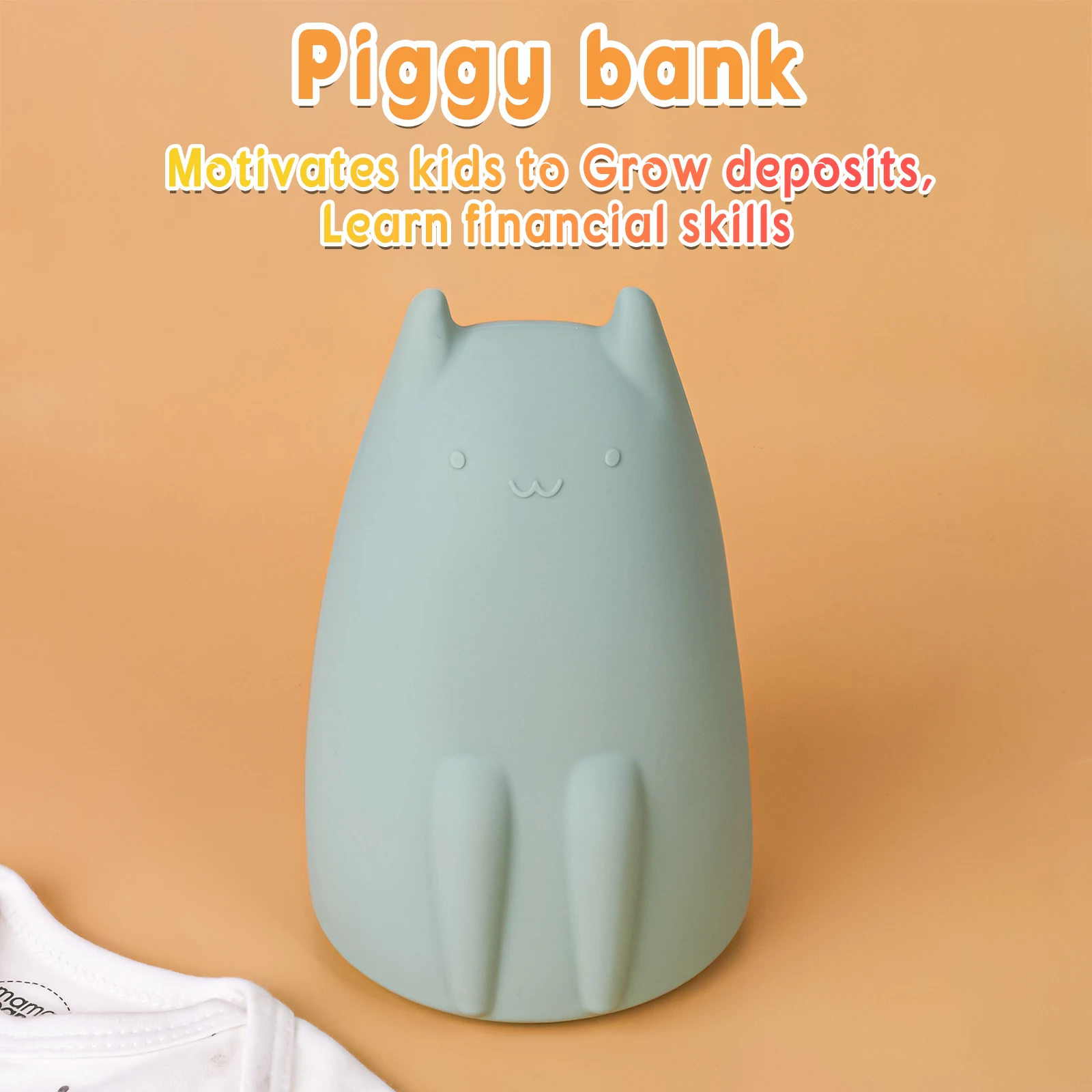 Baby Cute Silicone Saving Pot Money Box Bear Rabbit Coin Cash Collection Money Holder Gifts For Kids BPA-Free Silicone Box