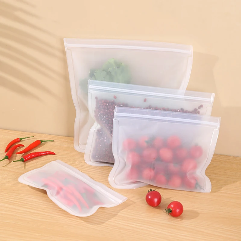 ReusableSaranWrapPlasticBagsLeakproofFoodFreezerBagsZiplock