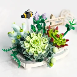 Cherry Blossom Potted Bonsai - Mini Building Blocks for Home Decor and Holiday Gifts (Succulent Potted)