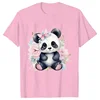 Cute Panda Printed T-Shirt Women Summer Short Sleeve Y2k Tops Fashion Hip Hop Tee Clothes Breathable Comfortable Casual T Shirt 4