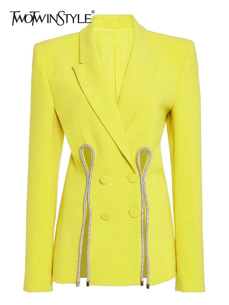 Hit Color Patchwork Button Chic Blazers main image 1