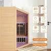 Sauna, 5 Person Far Infrared Saunas Room Low-EMF Dry Saunas with 11 Heating Plates Beauty Lamp Oxygen Bar Speaker Control Panel 2