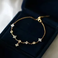LGKGL Read S925 Sterling Silver Plated 18K Gold Sparkling Zircon Flower Necklace for Women Girl Exquisite Party Jewelry Gifts 6