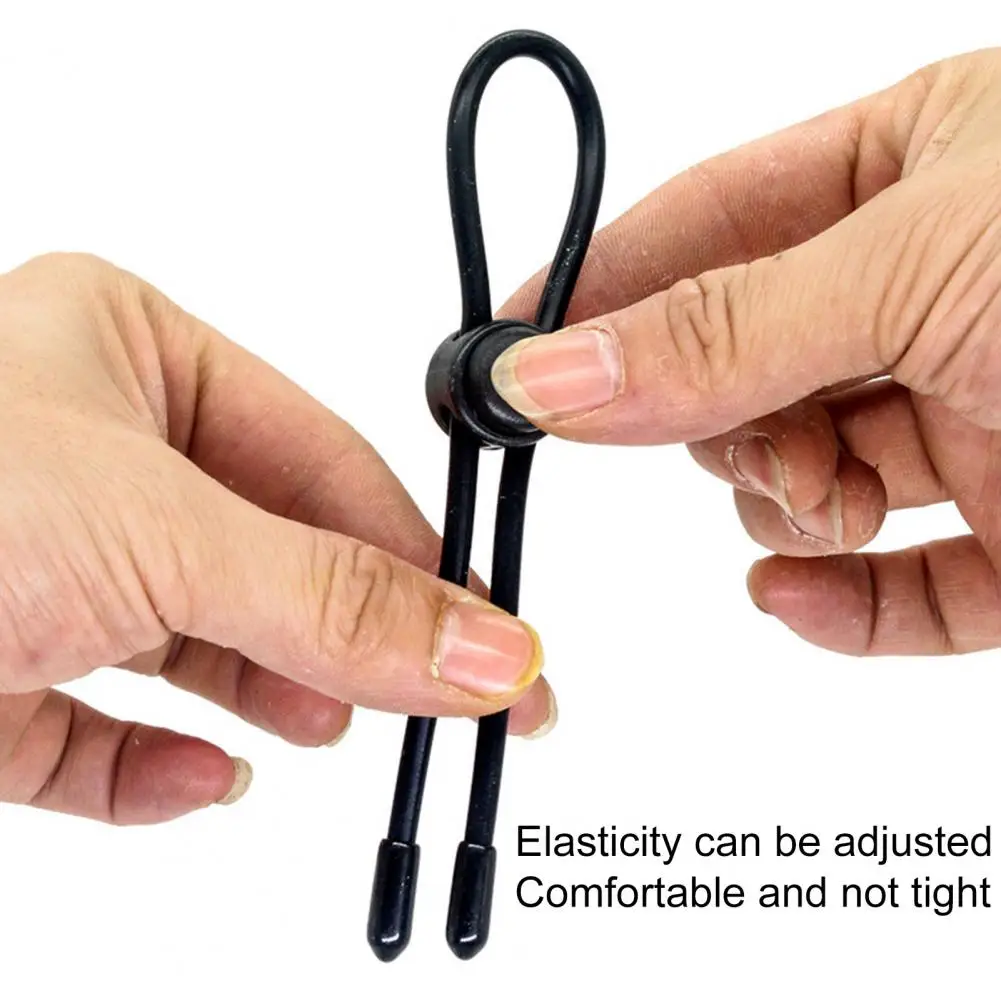 Penis cock ring adjustable drawstring safe reduce desire increase joy silicone delay ejaculation lock ring rope for male