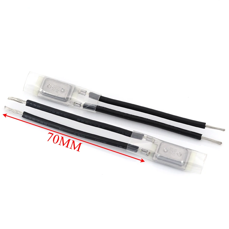 Pack of 1-20PCS Automatic Reset Temperature Switch - Overheat Protector 10A, Normally Closed, 60-180°C