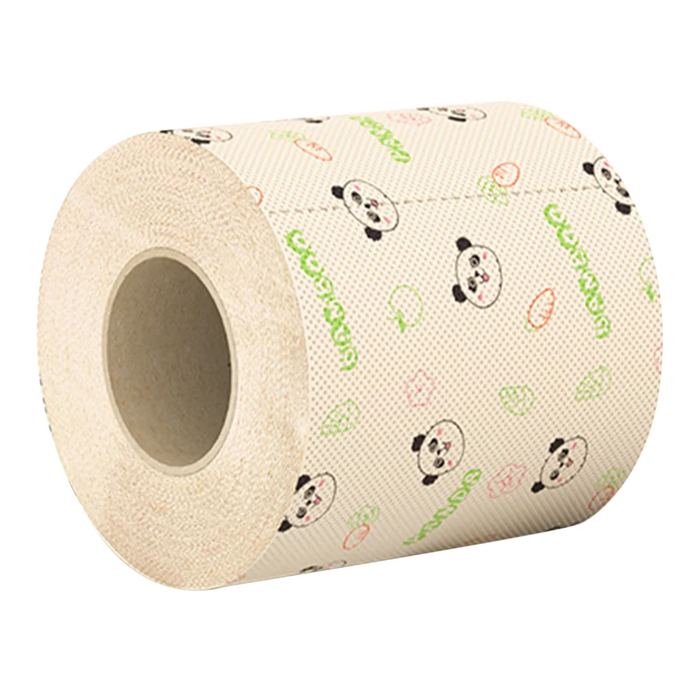Roll Toilet Paper Toilets for Bathrooms Decorations Panda Patterned Bamboo Pulp Cute Pink