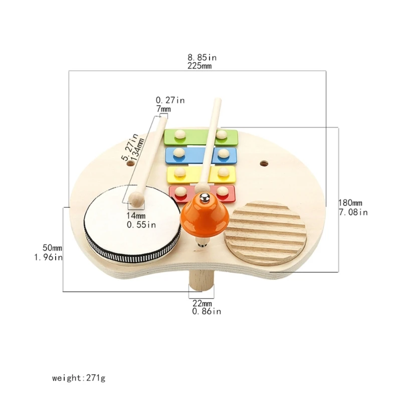 Musical Toy Drum Set Musical Instruments Baby Toy Music Percussion Instruments A52F