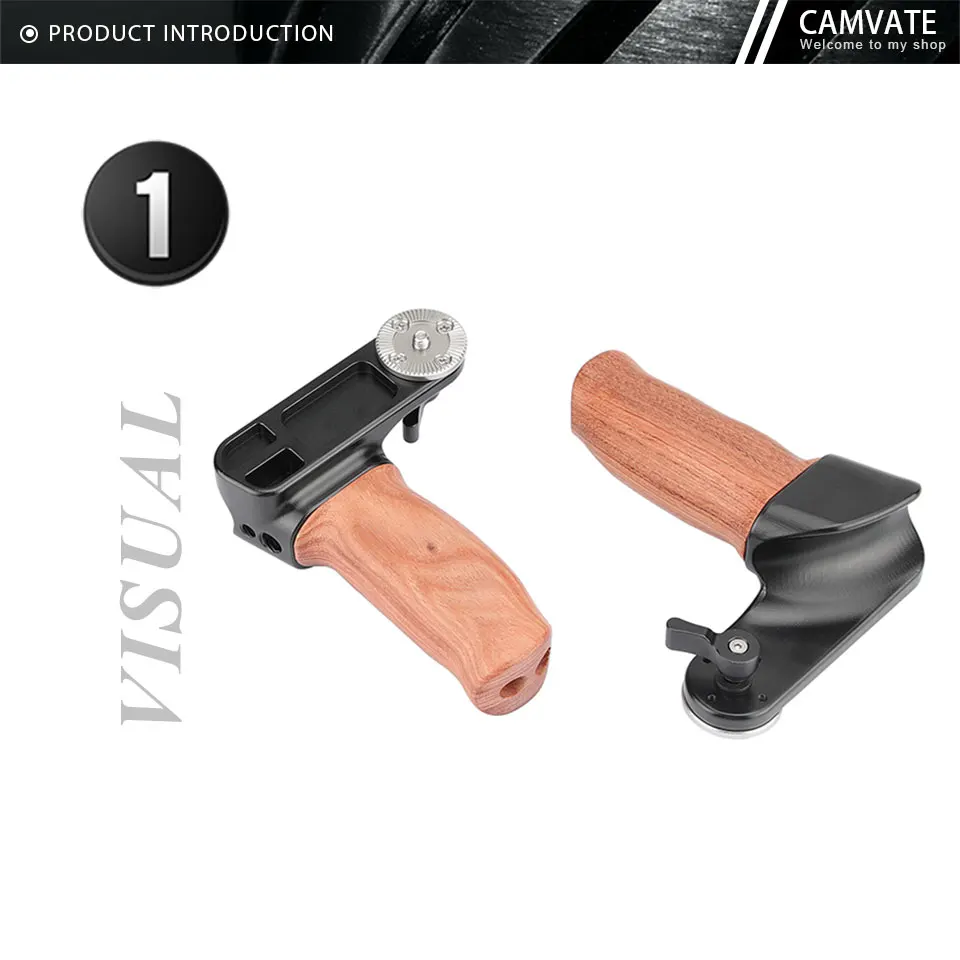 Camera Wooden Handle Grips With ARRI Rosette M6 Thread Screw Connection For Came