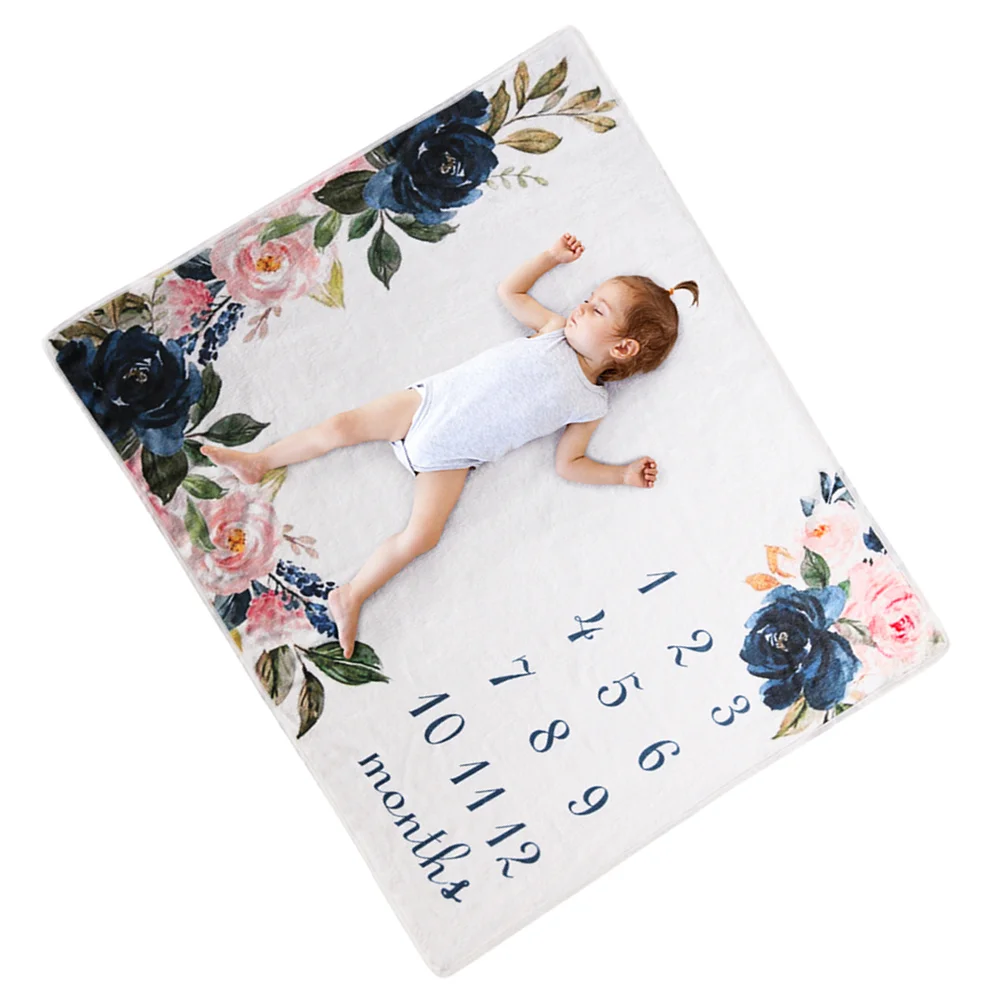 

Milestone Blanket Neutral Month Blanket Rug Photography Prop Capture Growth Cloth Blanket for Newborn Infant Toddler
