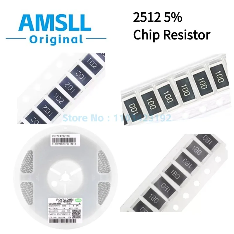 

100pcs 2512 (6432)6.4x3.2mm 5% SMD chip Resistor 360R 390R 430R 470R 510R 560R 620R 680R 750R 820R 910R 1K 1.1K Ω 2512 5% 1W