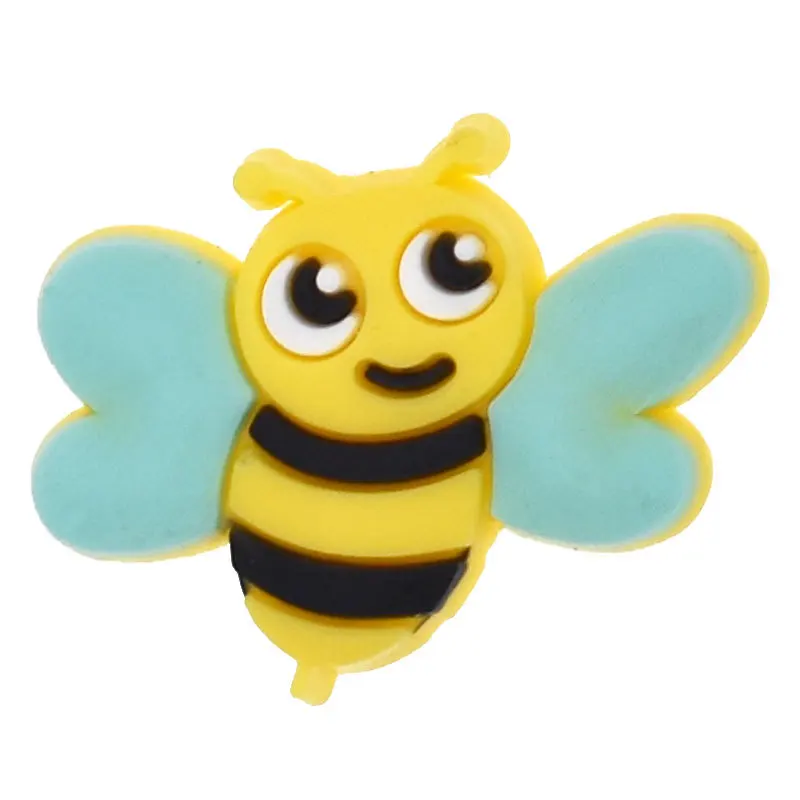 Hot Sale Cute 1pcs Bee Shoe Charms Pin Decorations for Croc Accessories Shoe Kids Adult Birthday Xmas Party Gifts