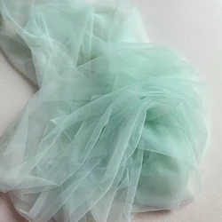 Green Series Soft Tulle Fabric for Elegant Wedding Decorations and Stylish Crafts (Sea Glass)