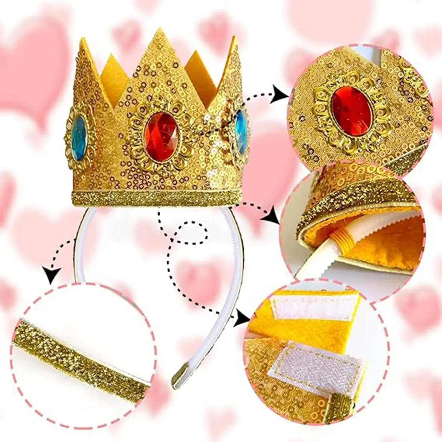 5Pcs Princess Peach Crown Accessories Kit Super Princess Peach - Main Image