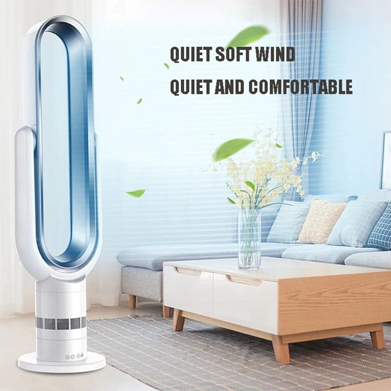 

220 В Электрический безлопастный вентилятор 9H с таймером и умным сенсорным экраном, 10 скоростей ветра, безопасный безлопастный вентилятор, башенный вентилятор