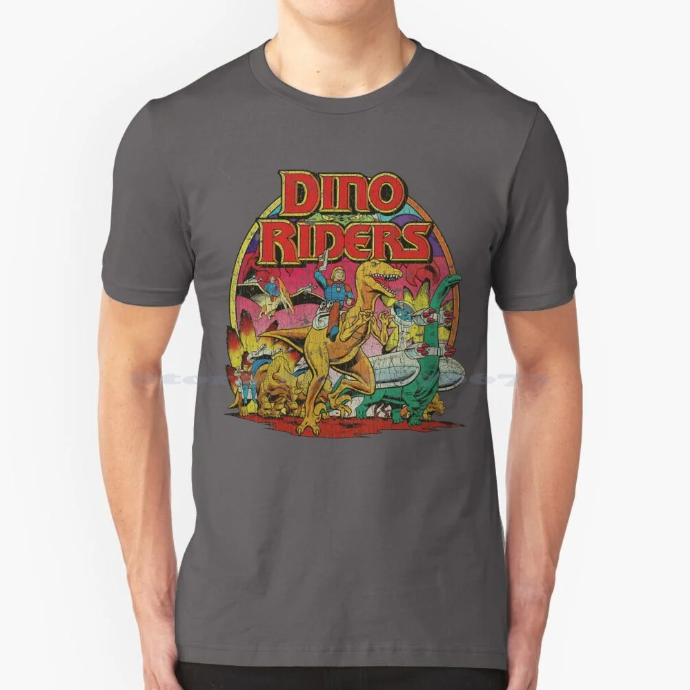 Dino-Riders The Adventure Begins 1988 T Shirt 100% Cotton Tee 80S Toys 80S Retro Dinosaurs Dino Riders 80S Catroons 80S Tv