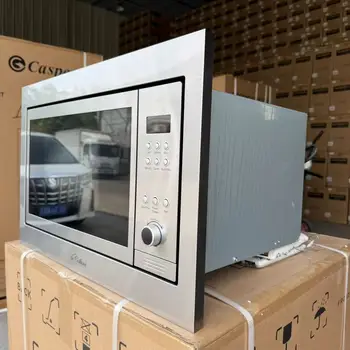 Large Capacity 30L In Built Microwave Oven With Grilling Stainless Steel Silver Color 900w Power Support Defrost Combi Auto Menu