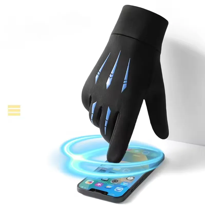 Winter Warm Gloves Thicken Fleece Lining Cycling Gloves Anti-Slip Cold-proof Thermal Touchscreen Outdoor Sports Ski Gloves