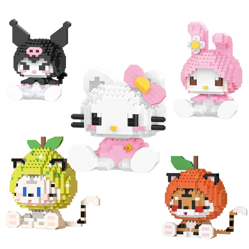 

Sanrio Anime Hello Kitty My Melody Cinnamoroll Pompompurin Kuromi Kartoon Figure Building Blocks Children's Bricks Toys for Kids
