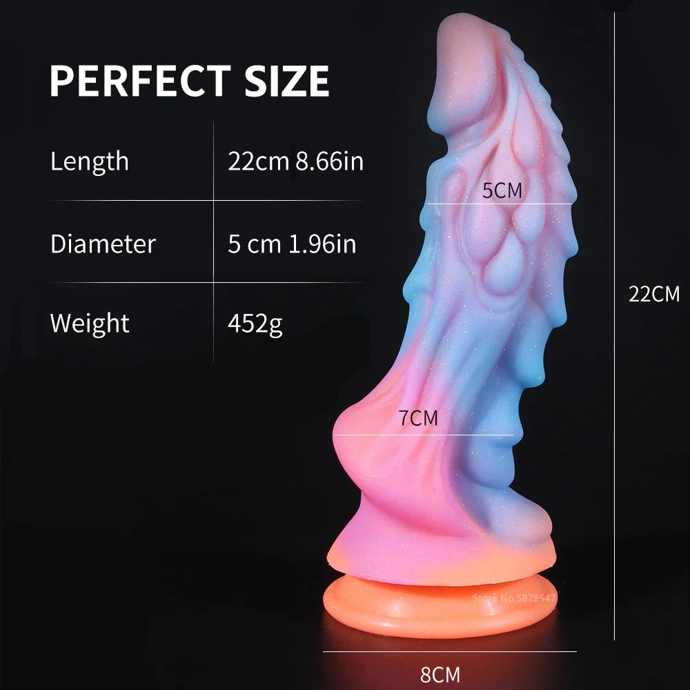 Luminous Dildo Anal Sex Toys For Women Men Colourful Glowing Penis Huge Dragon Monster Butt Plug Adult Toys sex toys