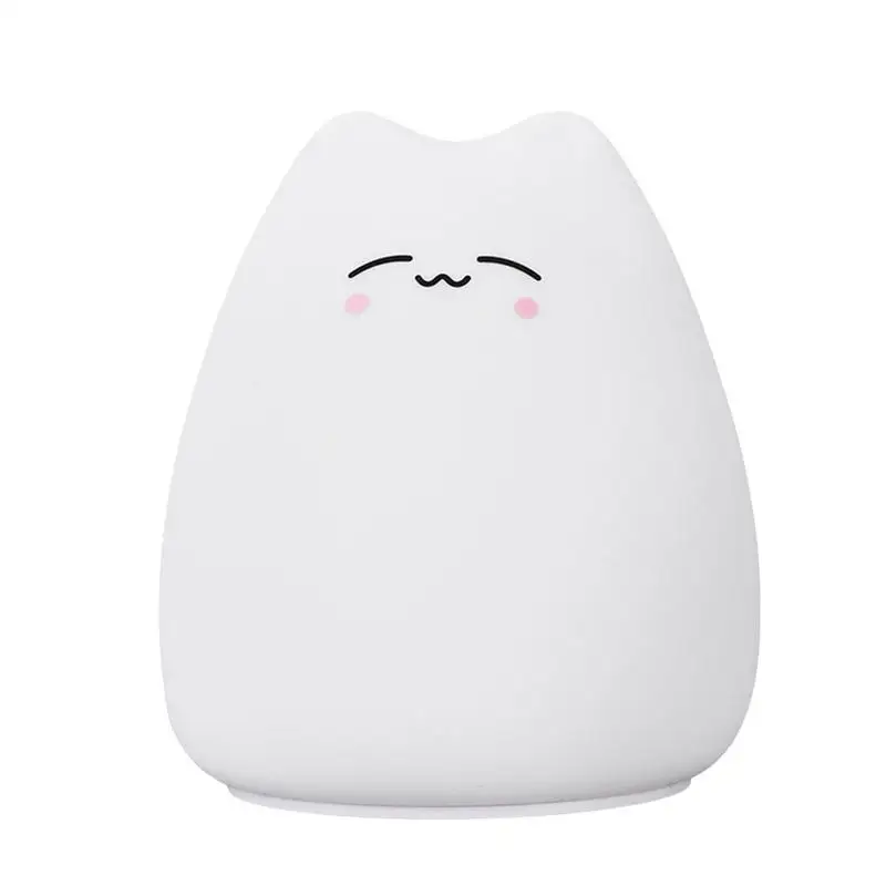 

LED Cat Night Light Silicone Nursery Lamp Night Light For Breastfeeding Night Lights For Kids Bedroom Christmas Cat Nightlights