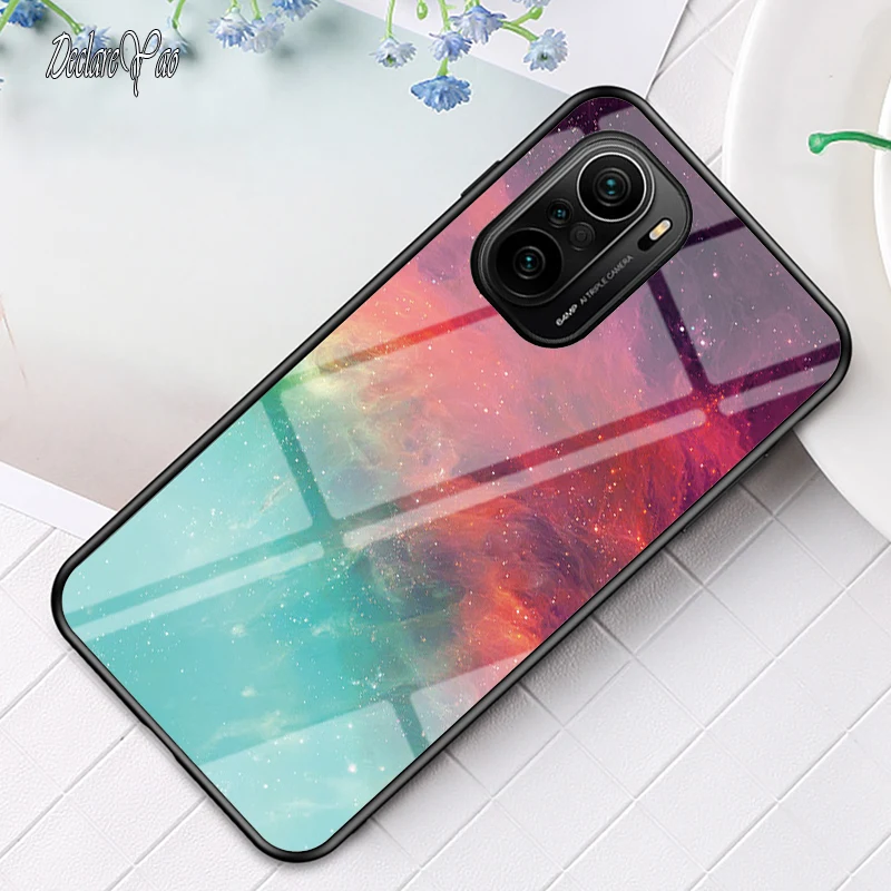 per Redmi K40 Pro Plus Custodia in vetro DECLAREYAO Luxury Ultra Slim Hard Mirror Vetro temperato Coque per Redmi K40S k40 Game_voghion.com