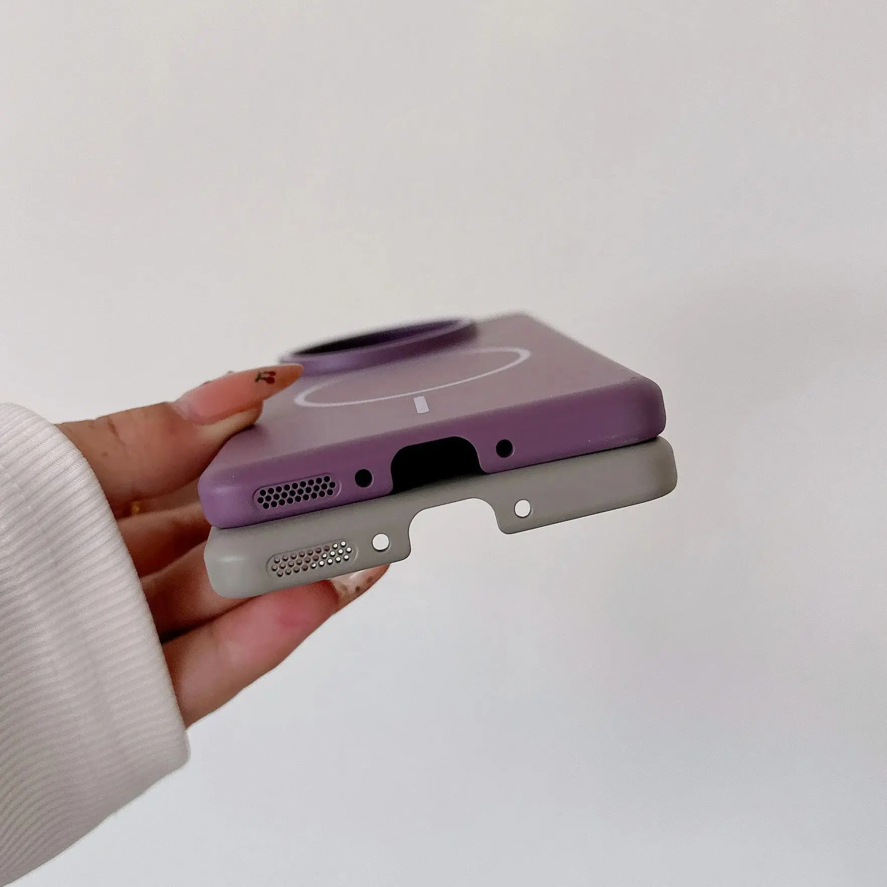Magnetic Candy Color Frosted Case with Wireless Charging and Matte Color Lens Protection