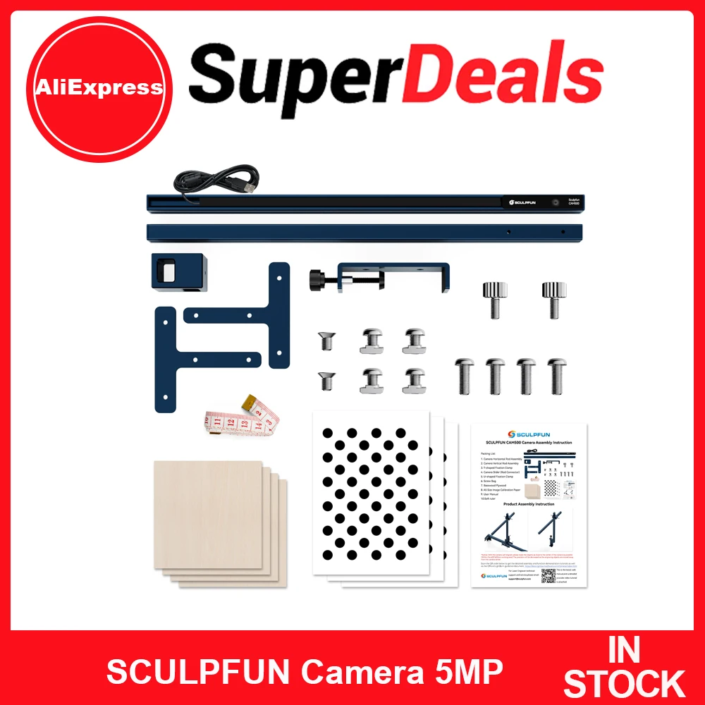 【Uitverkoop】SCULPFUN Camera 5 MP 120 °   Groothoeklens met 400 * 400 mm werkgebied voor Sculpfun S6pro/S9/S10/S30 S30 Ultra-serie